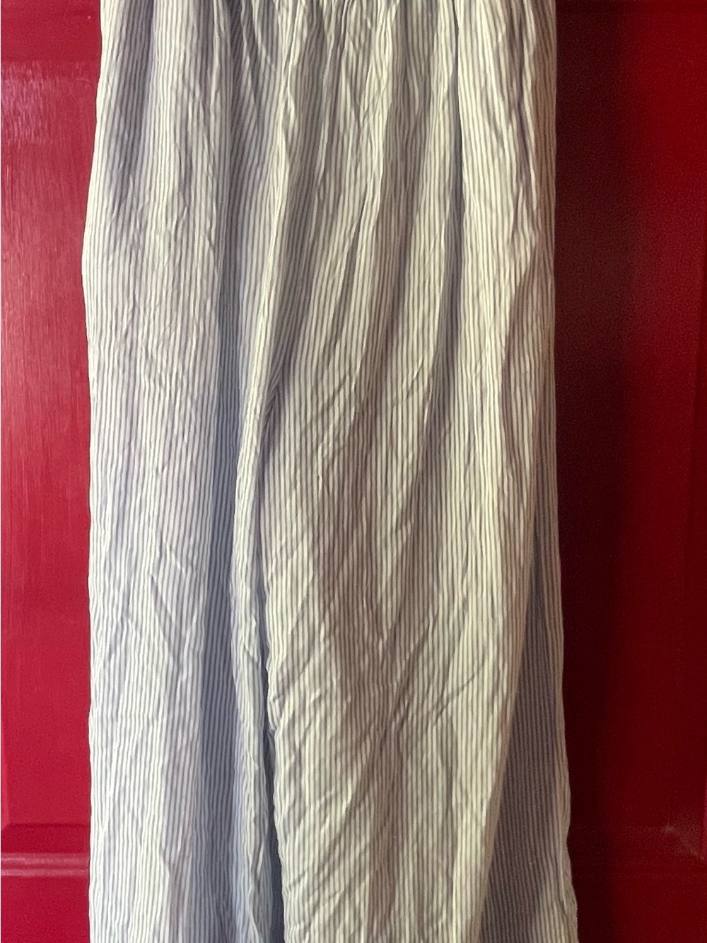 Jessica Simpson Light Blue and White Striped Maxi Jumpsuit